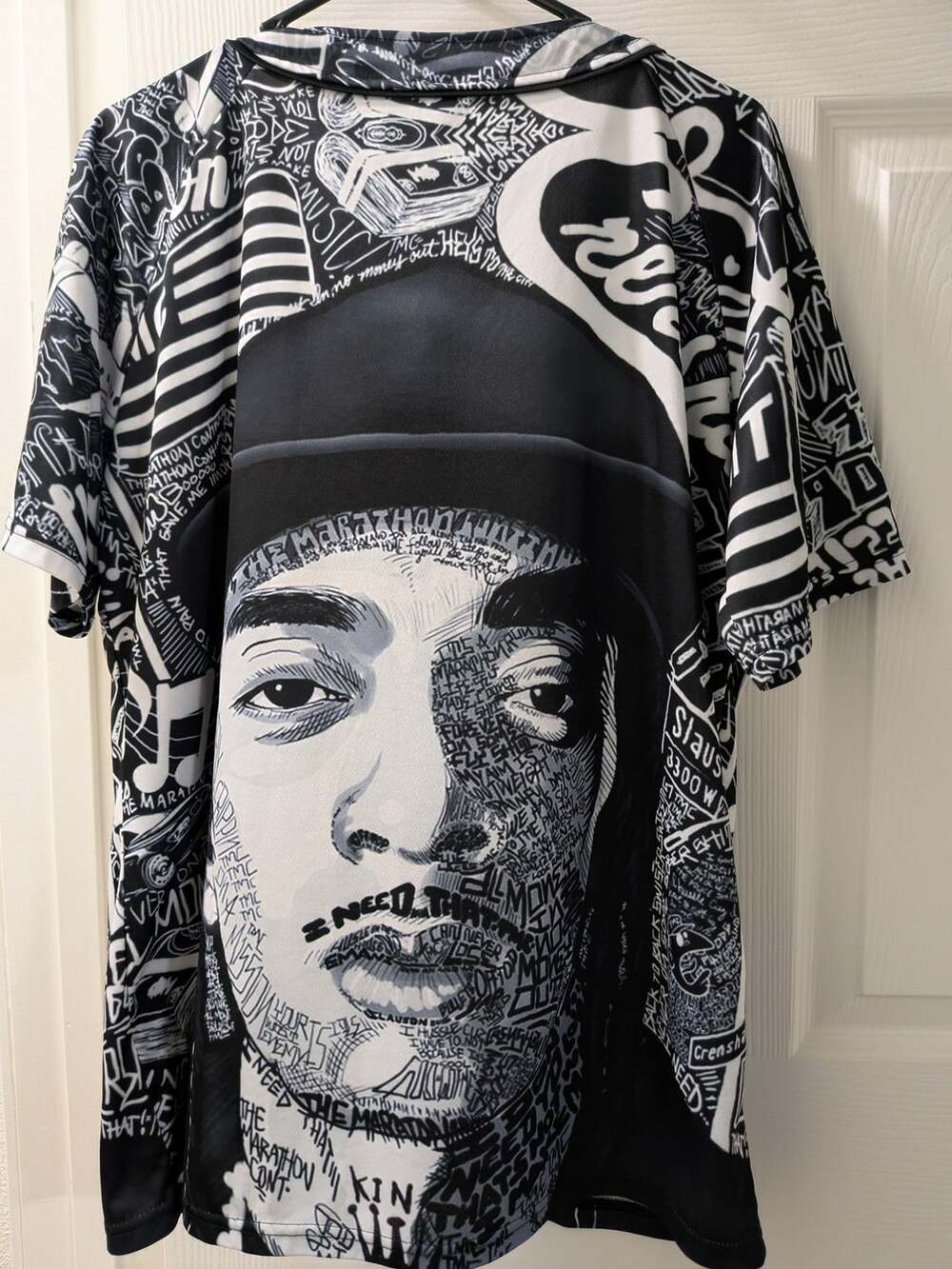 Nipsey Hussle Graphic T-Shirt All Over Print Black White